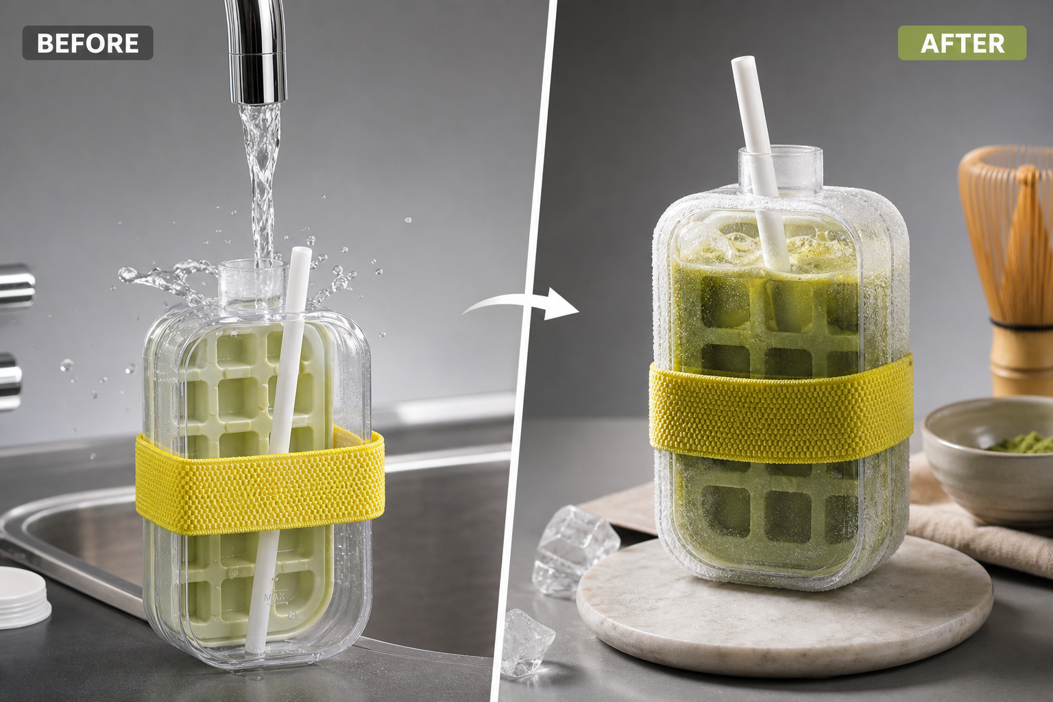 Gobelet à glace avec paille